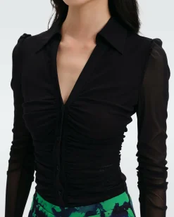 New Diane von Furstenberg Giorgi Mesh Bodysuit