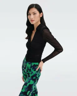 New Diane von Furstenberg Giorgi Mesh Bodysuit