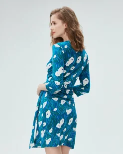 New Diane von Furstenberg Julian Silk Jersey Wrap Dress