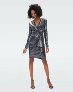 New Diane von Furstenberg Lexa Sequin Mesh Dress