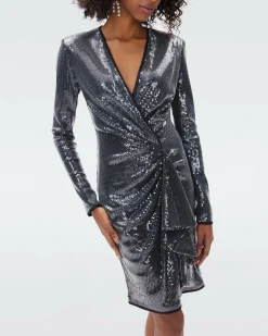 New Diane von Furstenberg Lexa Sequin Mesh Dress
