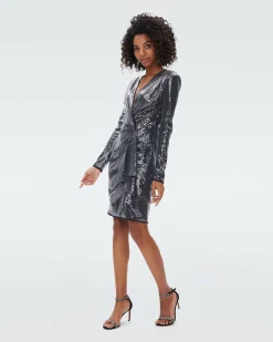 New Diane von Furstenberg Lexa Sequin Mesh Dress