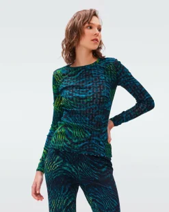 Fashion Diane von Furstenberg Logan Reversible Mesh Top