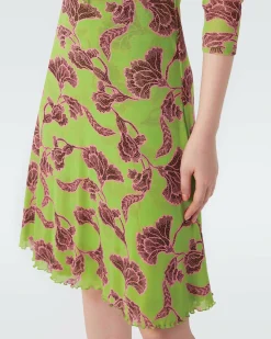 Outlet Diane von Furstenberg Merlot Knee-Length Mesh Dress