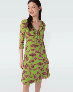 Outlet Diane von Furstenberg Merlot Knee-Length Mesh Dress