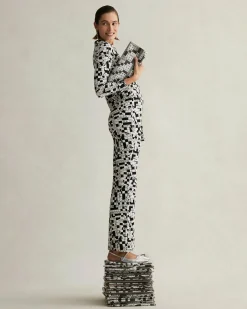 Fashion Diane von Furstenberg Michelle Jumpsuit In Tiny Dvf 50Th Crossword Ivory