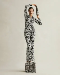 Fashion Diane von Furstenberg Michelle Jumpsuit In Tiny Dvf 50Th Crossword Ivory