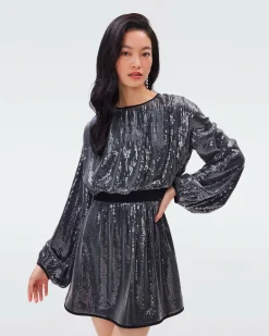 Online Diane von Furstenberg Moana Sequin Mesh Dress