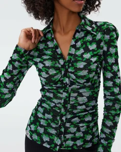 Online Diane von Furstenberg Nathaniel Reversible Mesh Top