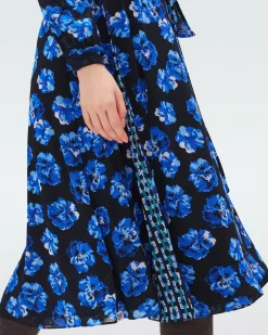 New Diane von Furstenberg Phoenix Reversible Mesh Wrap Dress