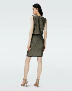 Sale Diane von Furstenberg Richie Metallic Knit Jacquard Dress