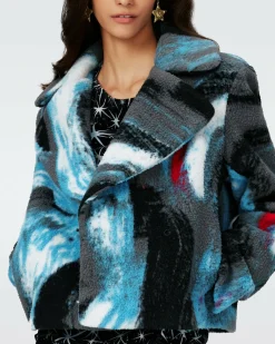 Sale Diane von Furstenberg Ruthina Knit Jacquard Coat