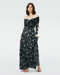 New Diane von Furstenberg Stassi Metallic Mesh Dress